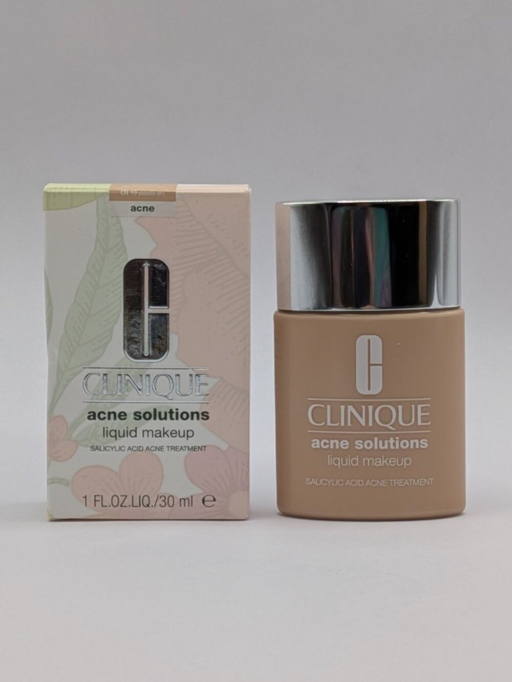 Clinique Acne Solutions CN 10 Alabaster Liquid Makeup 1 oz / 30mL Full Size New